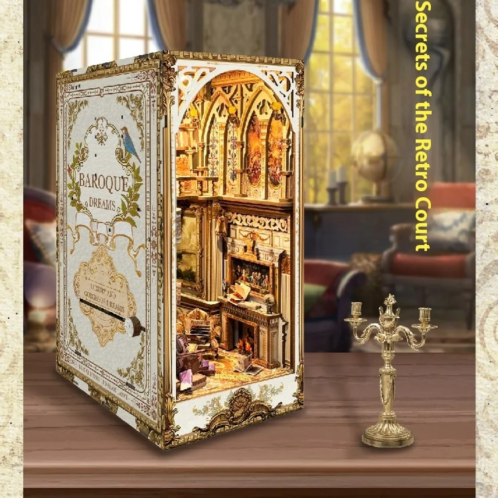 Diy Wooden Book Nook Kit Shelf Insert - Kits de modelos en miniatura de