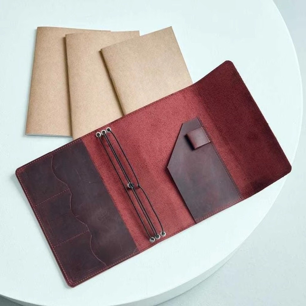 Vintage Leather Journal Notebook - Organizador de cuadernos A5 vintage, cubierta