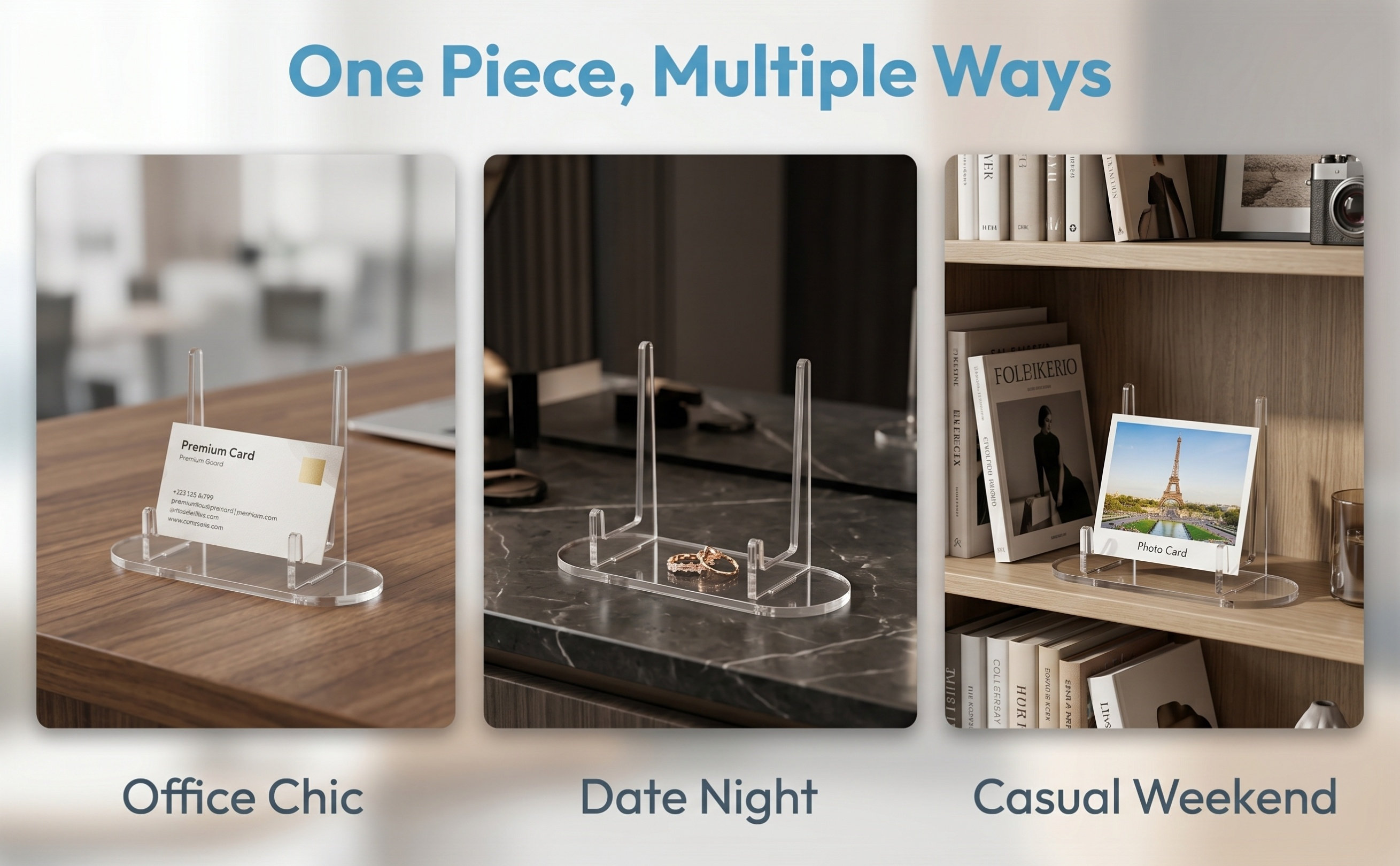 Clear Acrylic Book Stand Holder - 2 unidades de soporte transparente de