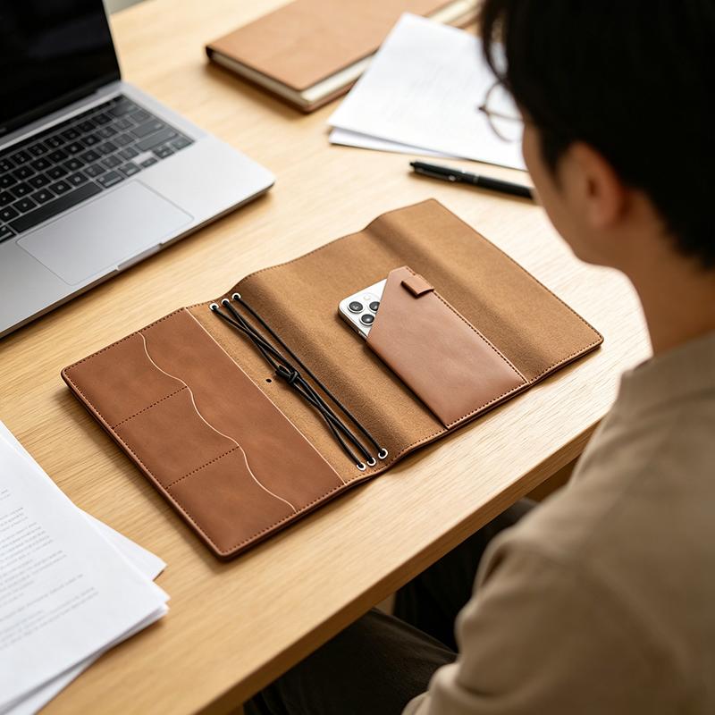 Vintage Leather Journal Notebook - Organizador de cuaderno recargable, carpeta compacta