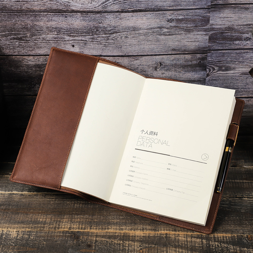 Stationery Books - Funda protectora Retro de cuero genuino