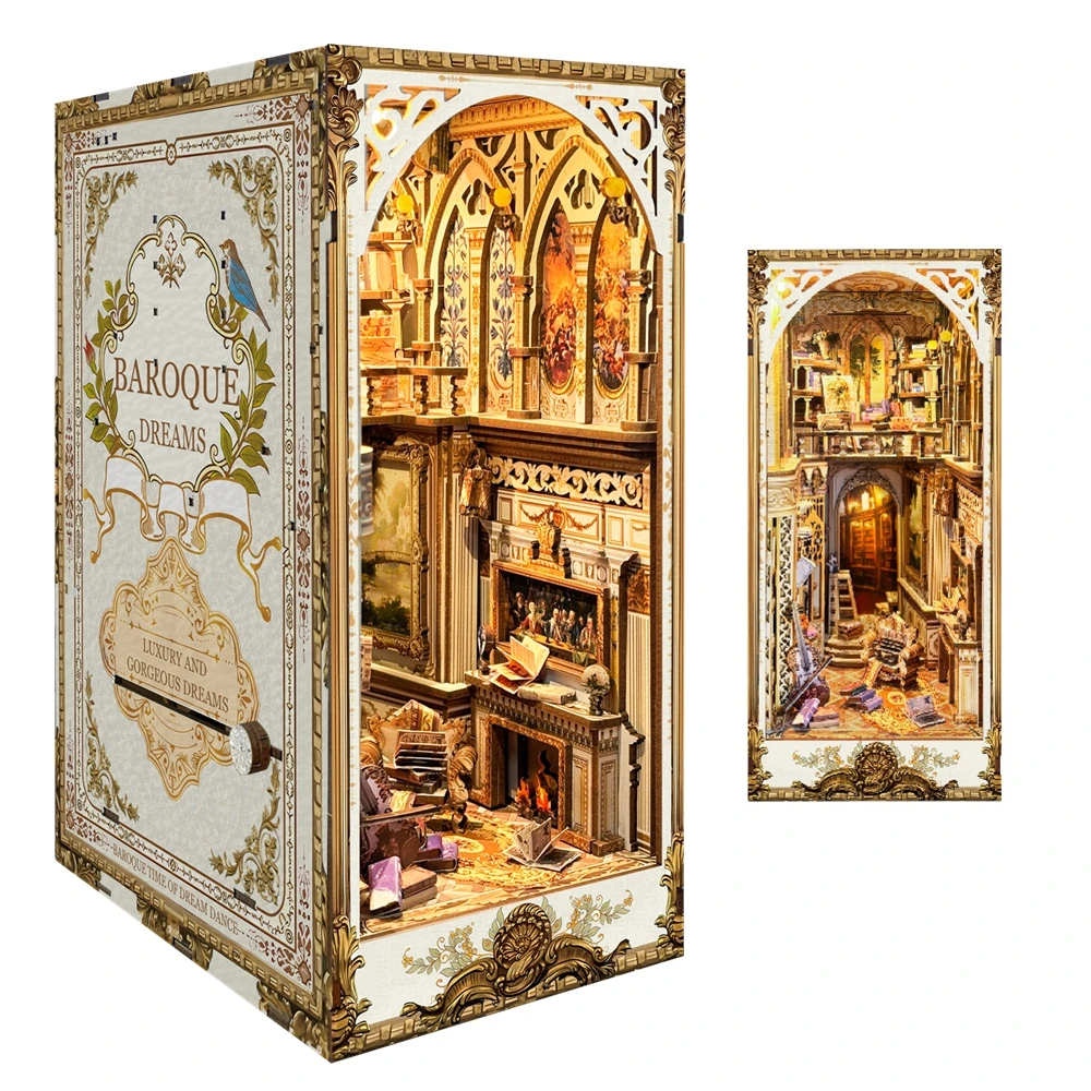 Kits de modelos en miniatura d - Diy Wooden Book Nook Kit Shelf Insert reseña y precio