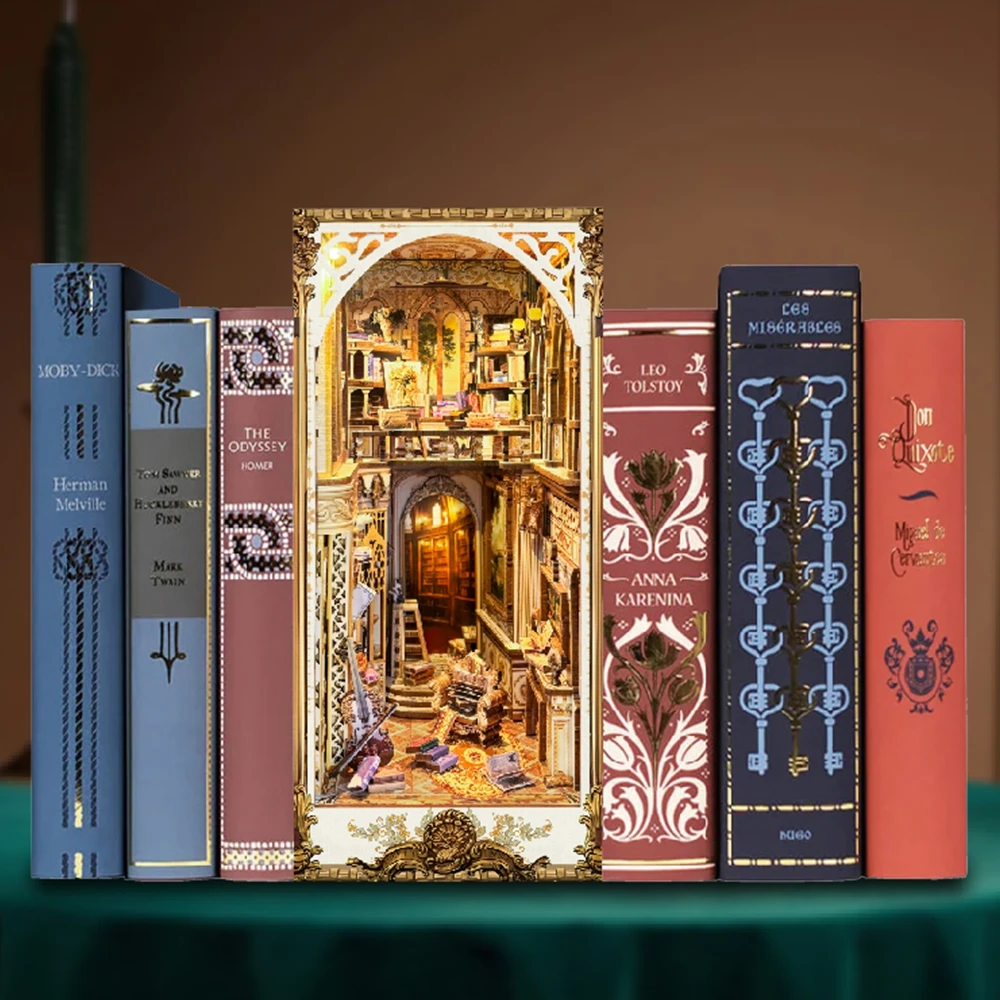 Kits de modelos en miniatura d - Diy Wooden Book Nook Kit Shelf Insert reseña y precio