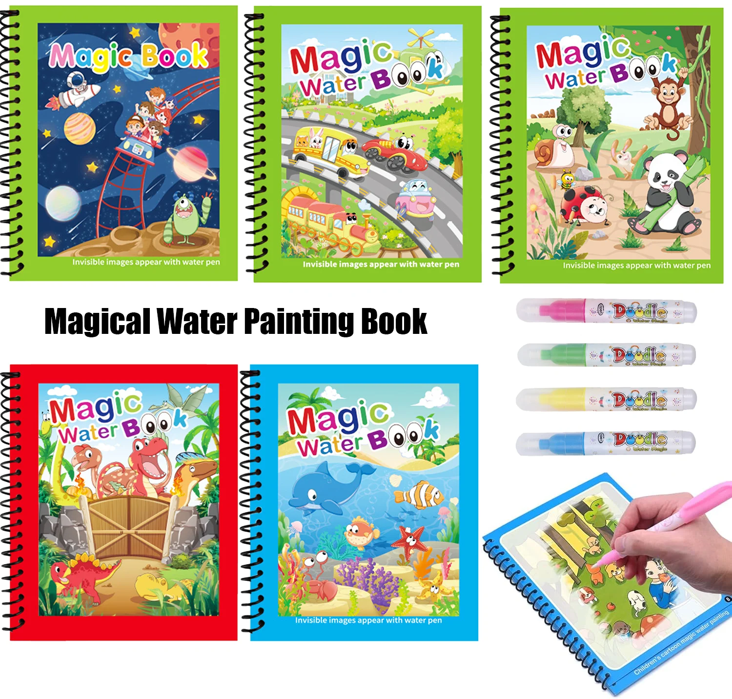 Libros mágicos reutilizables p - Reusable Water Magic Coloring Book reseña y precio